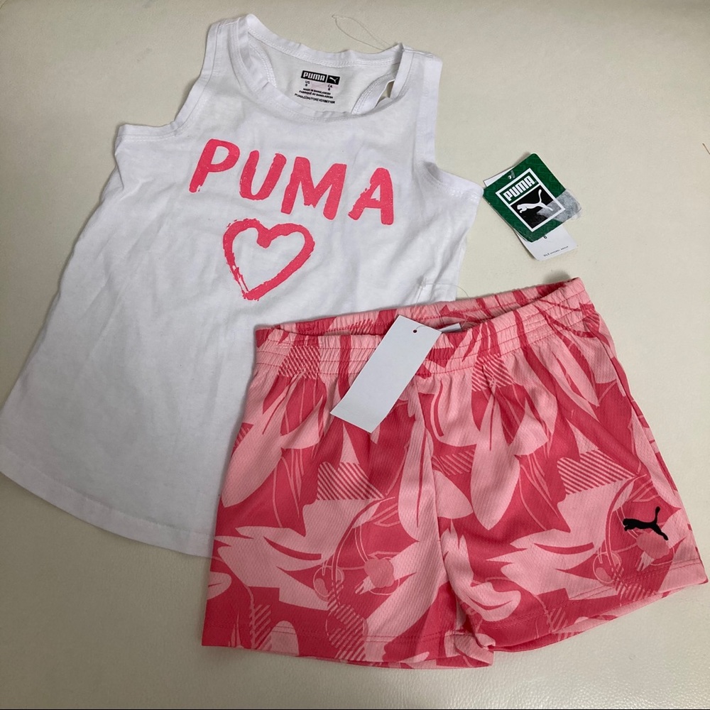 Puma cute sleeveless pink shorts set - Picture 2 of 4